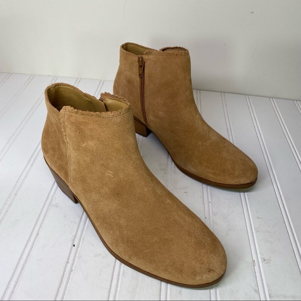 Jack Rogers Bailee tan suede ankle boots